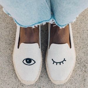 Wink embroidery smoking espadrille slipper Soludos
